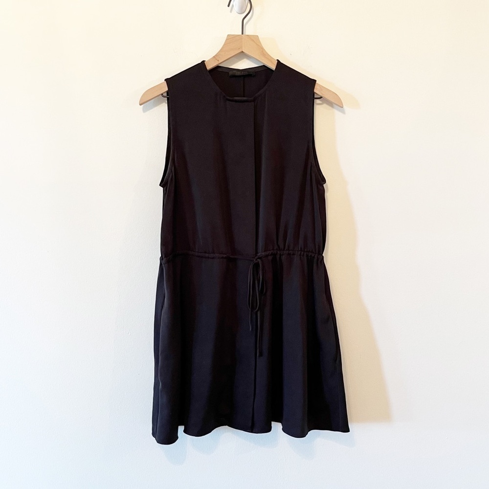 The Row Black Drawstring Waist Concealed Button Front Dress Size 4